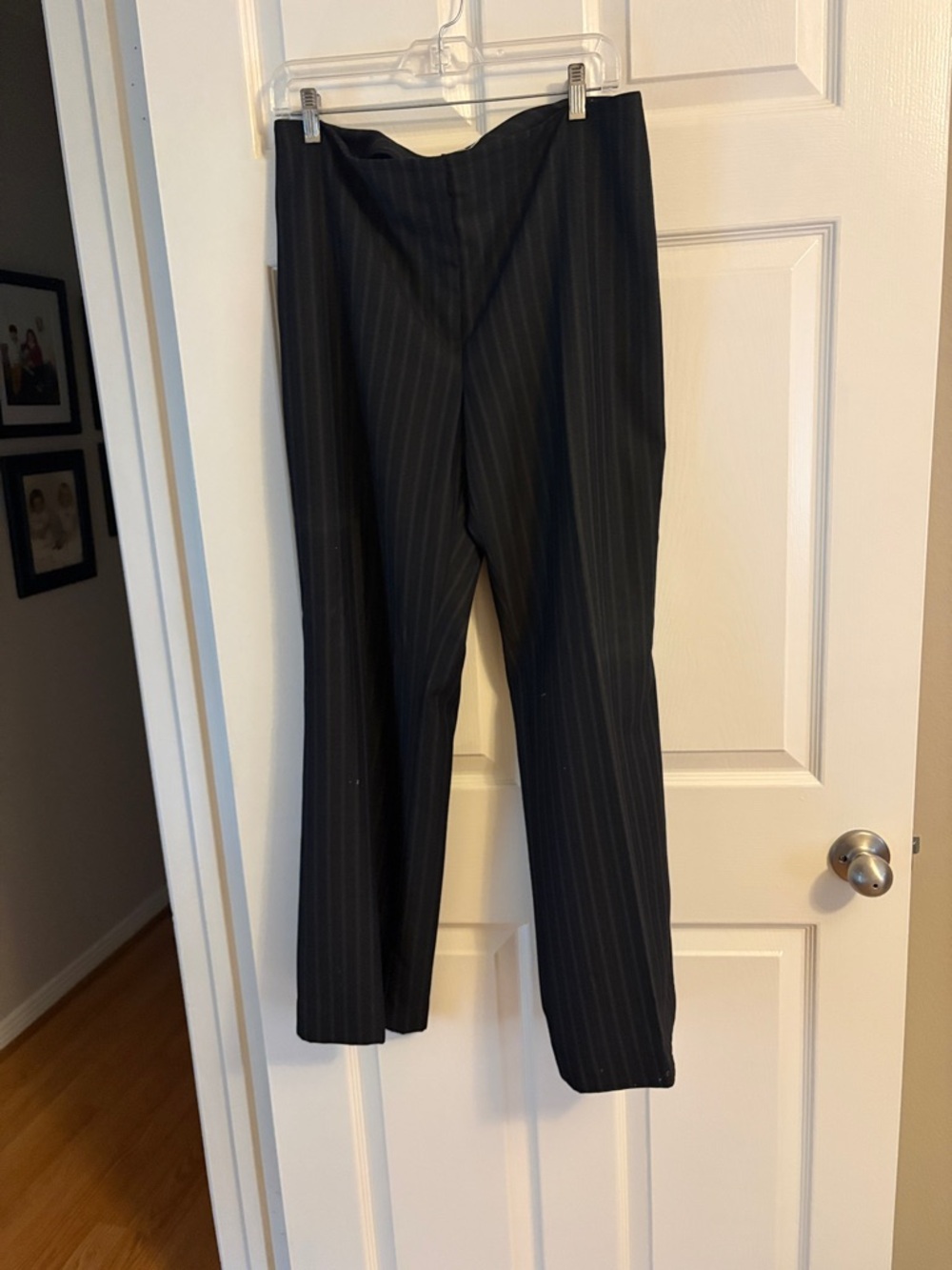 Reba Black Pinstripe Dress Trousers, size 10